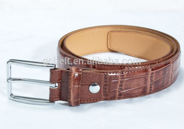Man's 3.0cm Brown col imitation crocodile PU belt