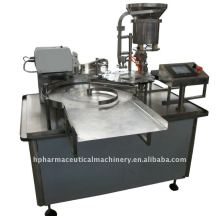Liquid filing and rubber instert machine