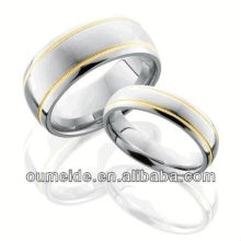 Wedding Rings Factory Supply Milled Gold Inlay Titanium Wedding Rings