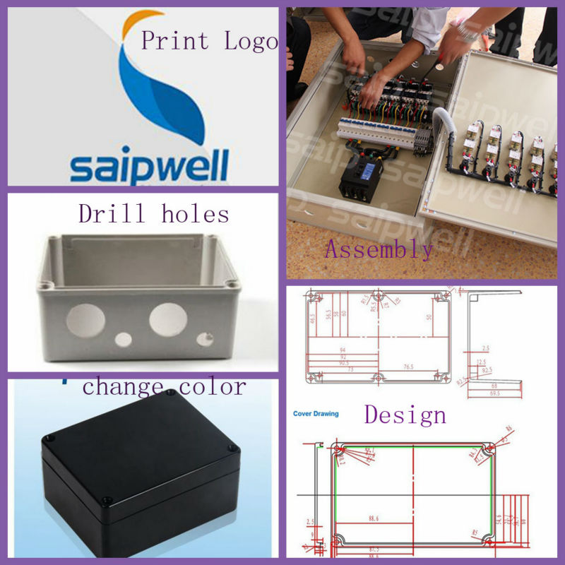 Saip/Saipwell SP-PG-10P 110*75*40mm IP66 terminal box with 10 terminal blocks, Fiber terminal box with ear