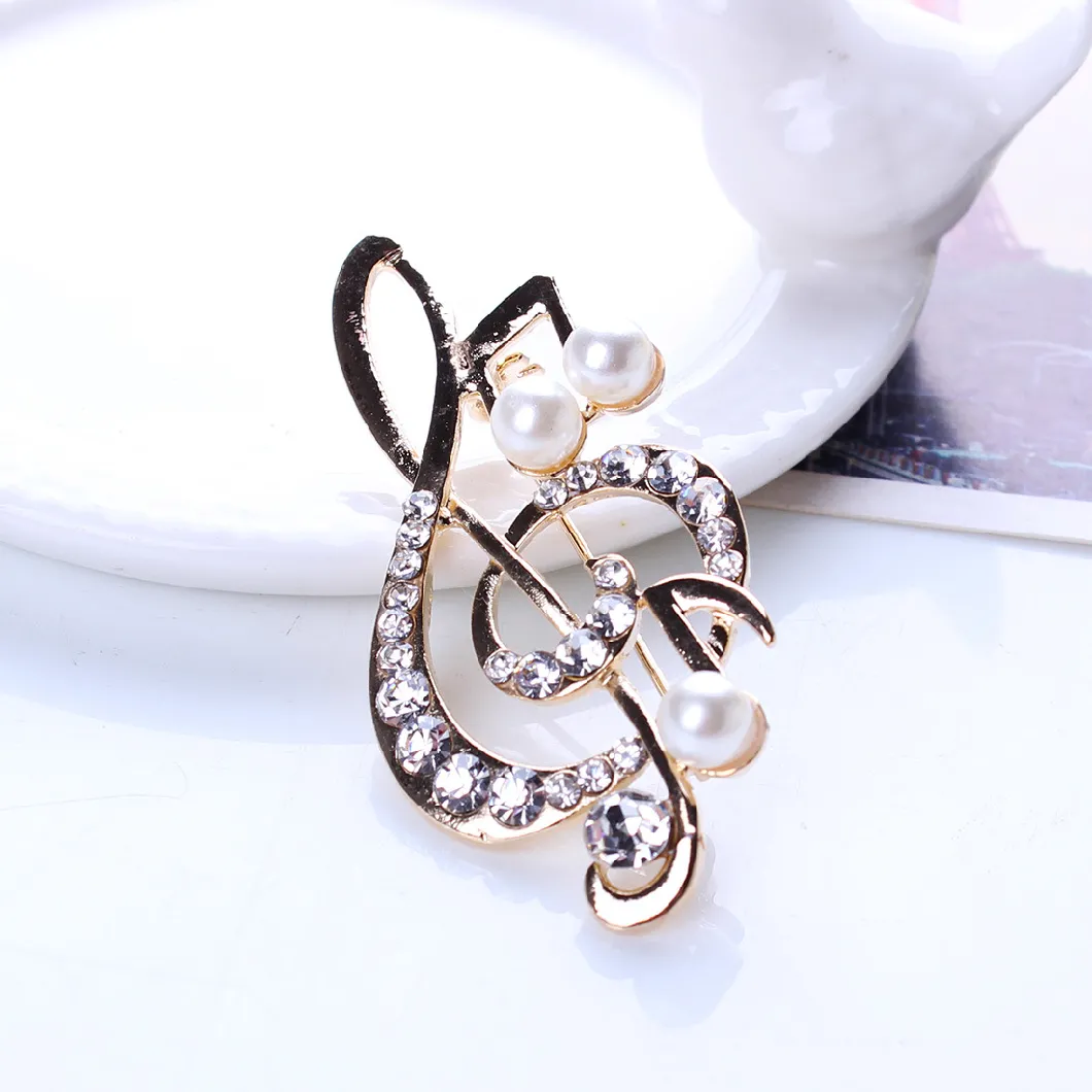 Superstarer Happy Note Flash Diamond Brooch Note Pin