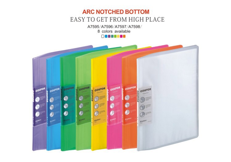 high quality A4 10 20 40 60 Pockets Solid Color PP Clear display book