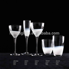White decorated whisky glass