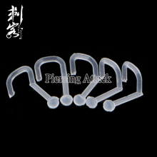 Body Jewelry Clear Flexible Nose Screw Retainer with Ball