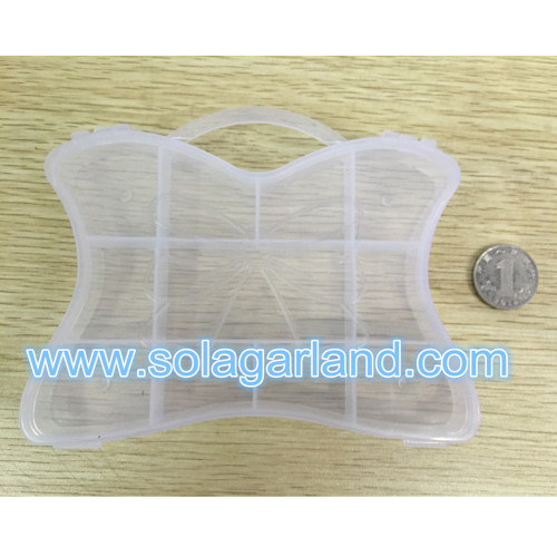 2 * 11 * 14CM forme de papillon boîte en plastique transparent conteneur organisateur de bijoux stockage de cas