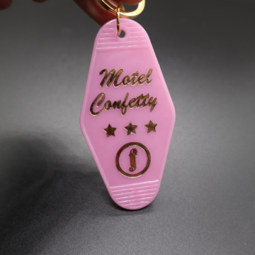 Customized Acrylic Motel Hotel Keychains and Sorority Tau Keychains
