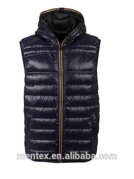 Down gilet with a hood