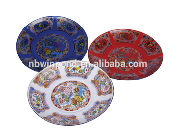 Full decal enamel printing round dish enamel plate