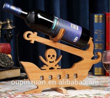 Christmas promotional bamboo wine rack ,single bottle wine storage rack