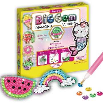 Handpainted Diamond Painting Art Set for Kids: Cartoon Style Scenery Craft Kits in a Box