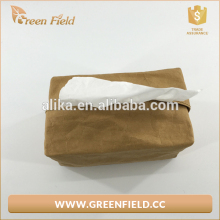 Brown washable kraft paper tissue case,wholesale kraft paper tissue case