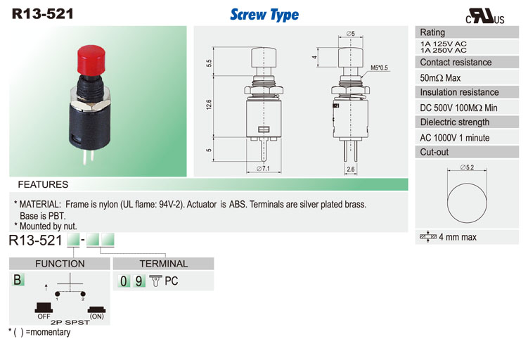 Automotive Push Button Switches