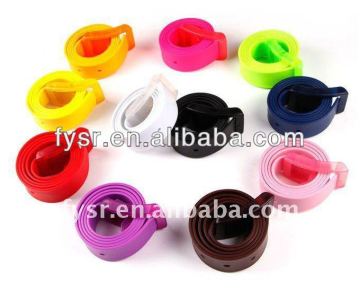 fashion colorful silicone rubber belt/ goft belts / washable belst