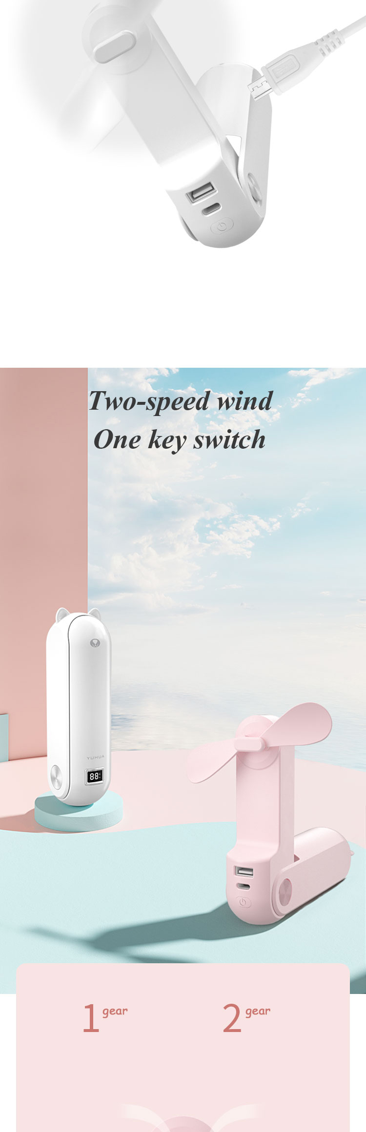 Портативный вентилятор Handheld Fan