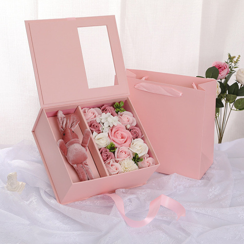 Överraskning Rose Packaging Magnetic Close Window Box