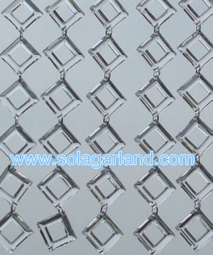 20MM 30MM Crystal Square Elegant Wedding Decoration Bead Strands