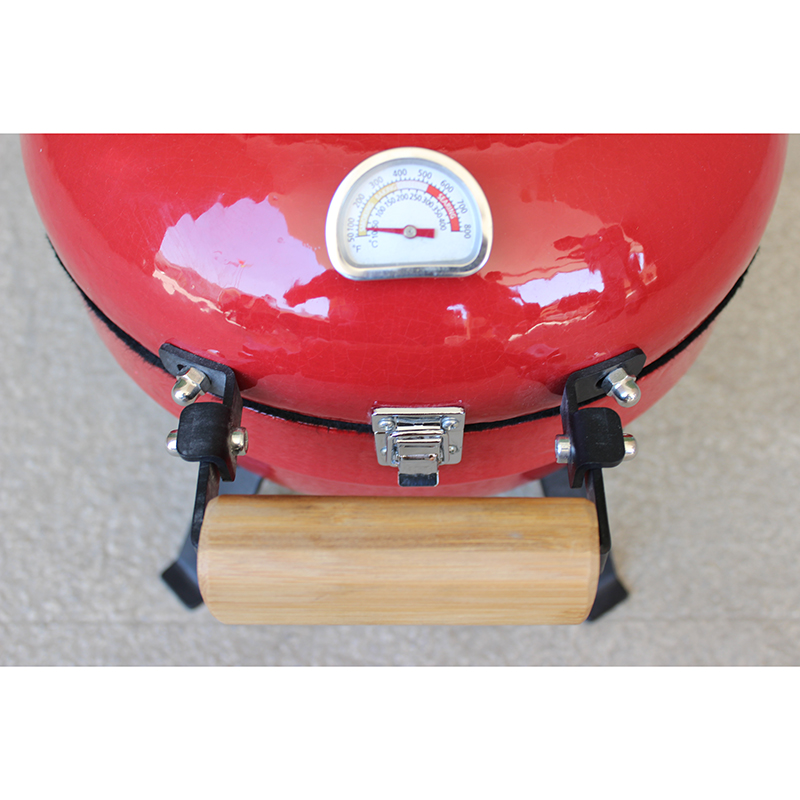 Gril wy kamado mini kamado mewn coch