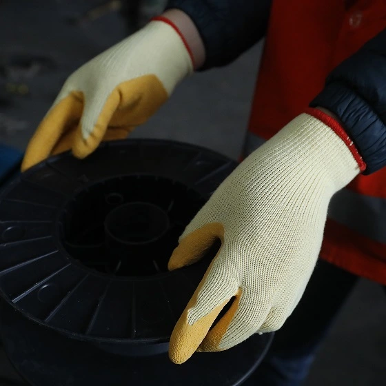 Warm Winter Glove 10 Gauge Coated Orange Latex Safety Working Glove