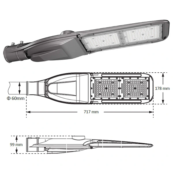 90W LED Street Light with Motion Sensor and Photocell