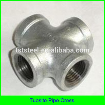 stainless steel 4-way cross pipe fitting / 4 way stainless steel pipe connector