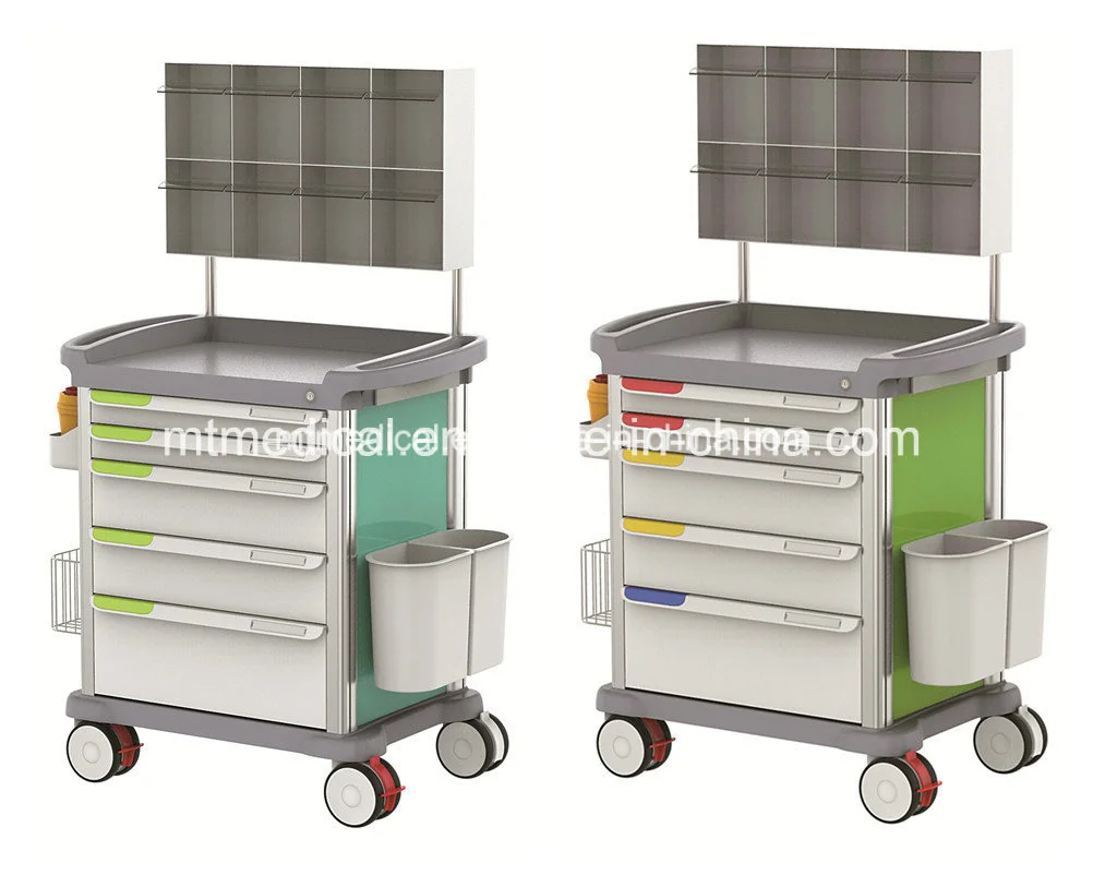 Mobile ABS Medical Anesthesia Crash Trolley Cart