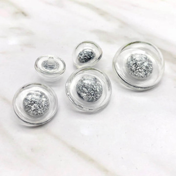 Bottone decorativo a fungo per cappotto con bottone perla trasparente