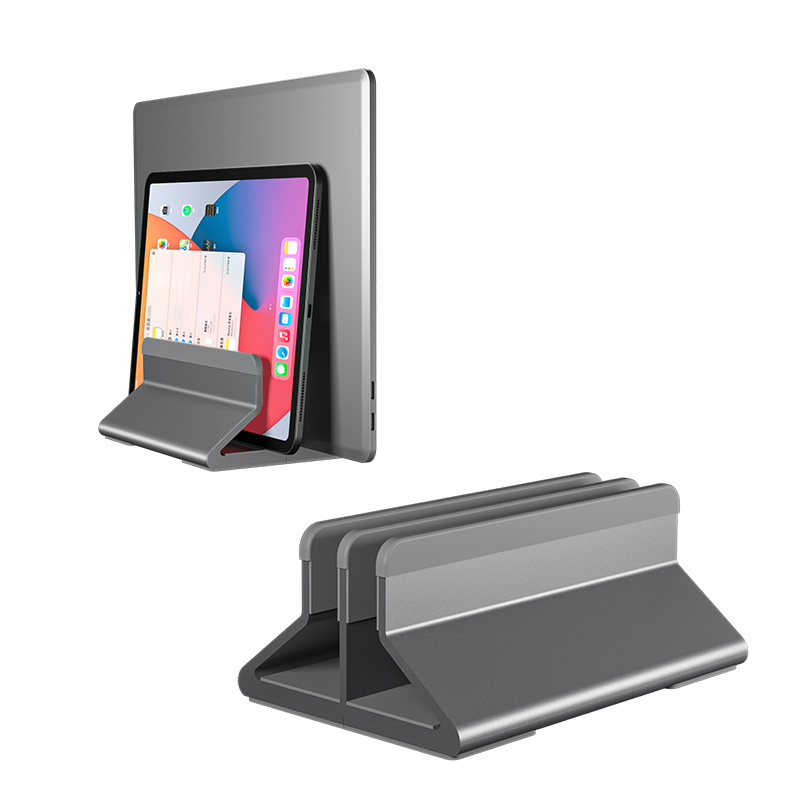 Vertical Laptop Stand, Double Desktop Stand Adjustable