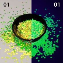 Phosphorescent Glow-in-Dark Nail Art Glitter Mix for Acrylic and Cosmetics