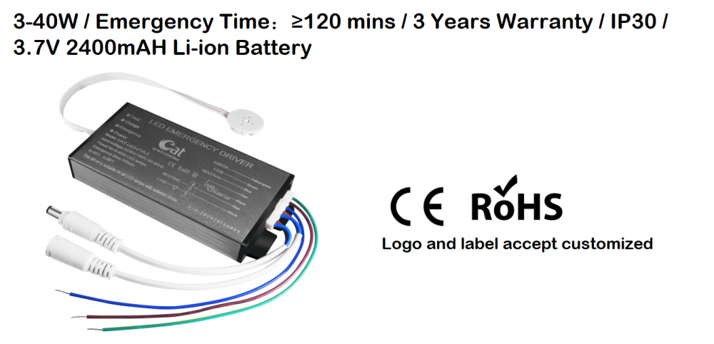 3-40W LED External Emergency Driver For LED Light