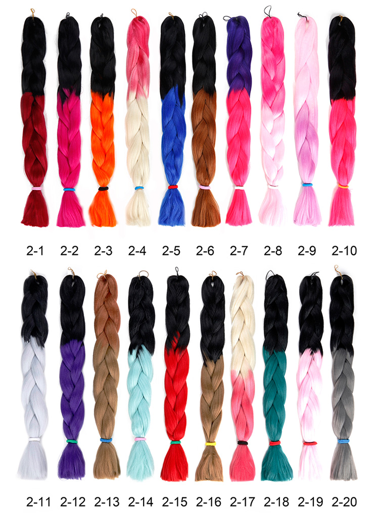 Factory Wholesale kanikalon synthetic  braiding hair 82inches 165g  Jumbo Braid,Synthetic Braiding Hair Extension