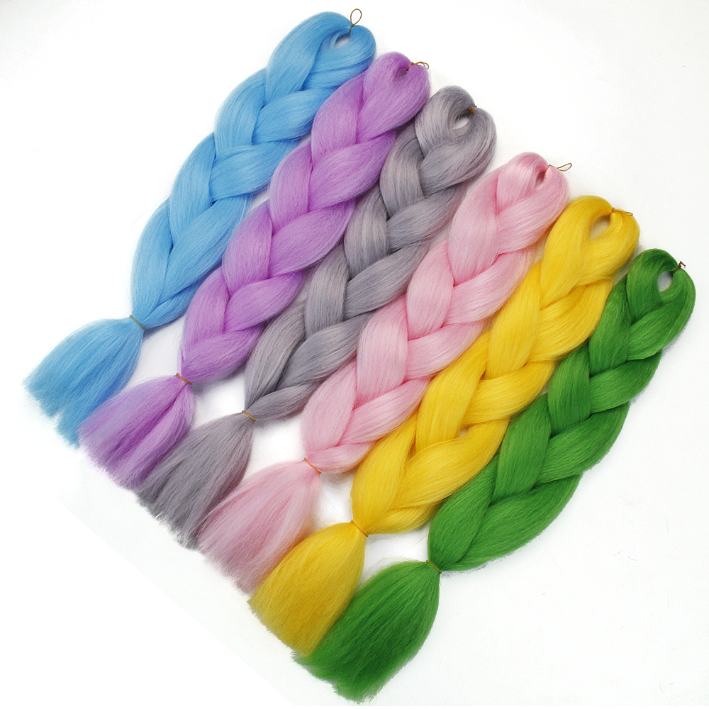 24" 100g Expression Jumbo braiding hair Braiding Hair Purple Green synthetic hair braiding 29colors