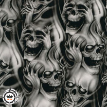TSAUTOP Skull Pattern Water Transfer Printing 50CM Width