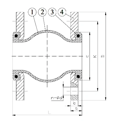 Pn10-Pn16 Flanged Antivibration Rubber Joint