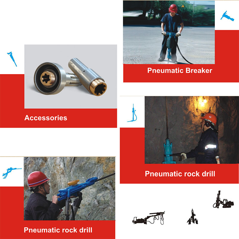 applications of Stoper pneumatic rock drill YSP45