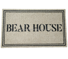 Customized Marble Stone Micro Mosaic Medallion Shop Lettering Sign and Logo Design