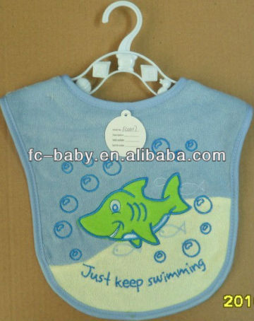 Shark pattern baby bib