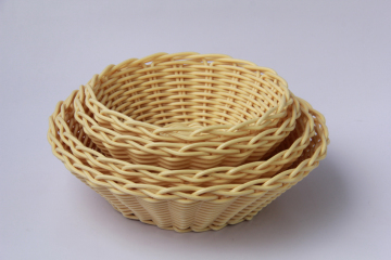 Round PP rattan basket for fruit display