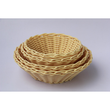 Round PP rattan basket for fruit display