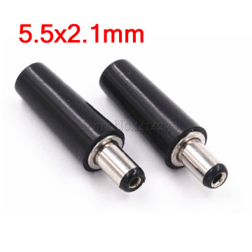 10Pcs High Quality Circular Tube DC Plug Male Electrical Socket Outlet DC-022 DC-005 DC Outlet 5.5X2.1MM 5.5*2.1