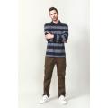 MEN'S YARN DYE STRIPE LONG SLEEVE POLO SHIRTS