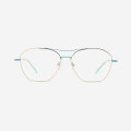 Angular double-bridge Metal Women's Optical Frames