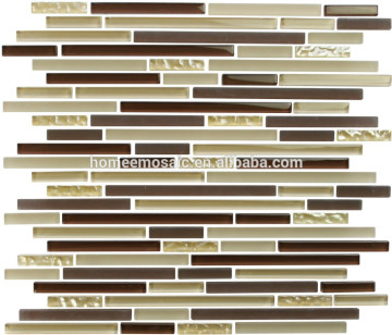 strip mosaic glass tile kitchen backsplash