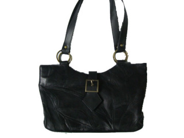 Patched Leather Shoulder Bag (DS090403)