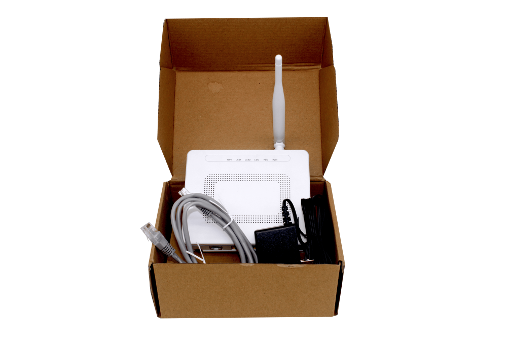 BOX WITH ONU AND Adapter