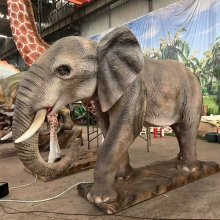 Lifelike Animatronic Elephant in Theme Parks