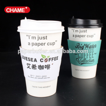 paper cup sleeve with customer printing,logo printed coffee paper cup sleeve