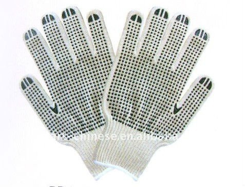 Safety working durable cotton glove with pvc dots