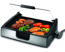 Smokeless griddle grill with glass lid BBQ grills toaster electric griddle grill
