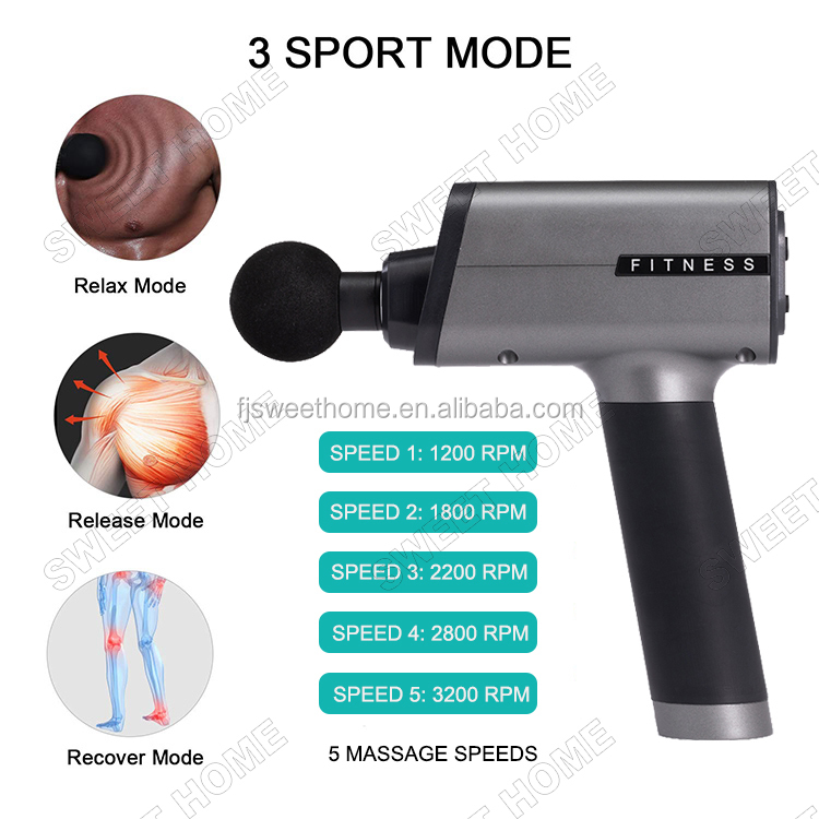 Electric Handheld Fascial Massager Fitness Percussion Deep Tissue Massage Gun