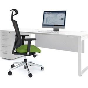 Simple Solid Surface Top Office Desk